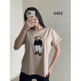 Фотография Футболка женская 6452 beige р.46-52 "FSN" недорого оптом от прямого поставщика