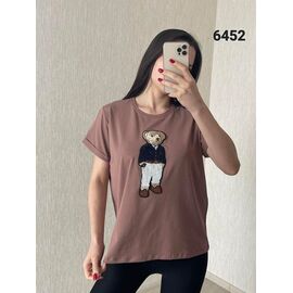 Фотография Футболка женская 6452 l.brown р.46-52 "FSN" недорого оптом от прямого поставщика