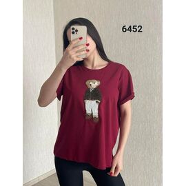 Фотография Футболка женская 6452 wine р.46-52 "FSN" недорого оптом от прямого поставщика