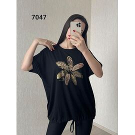 Фотография Футболка женская 7047 black р.54-60 "FSN" недорого оптом от прямого поставщика