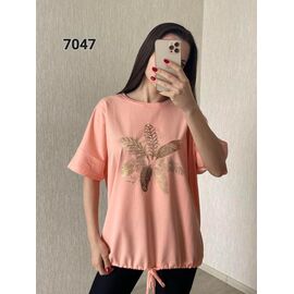 Фотография Футболка женская 7047 peach р.54-60 "FSN" недорого оптом от прямого поставщика