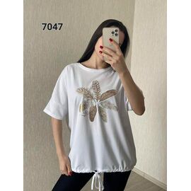 Фотография Футболка женская 7047 white р.54-60 "FSN" недорого оптом от прямого поставщика