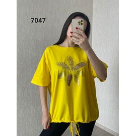 Фотография Футболка женская 7047 yellow р.54-60 "FSN" недорого оптом от прямого поставщика