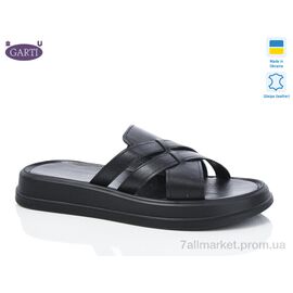 Фотография Шлепки женские облегченные Лето 0174 чорна шкіра (6 пар р.36-40) "Garti" недорого оптом от прямого поставщика