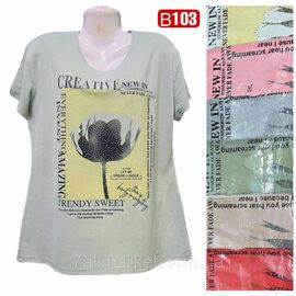 Футболка жіноча стильна  р-р 2XL-5XL (мікс кв) "Stella" недорого від прямого постачальника