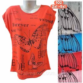 Футболка жіноча стильна  р-р 2XL-5XL (мікс кв) "Stella" недорого від прямого постачальника