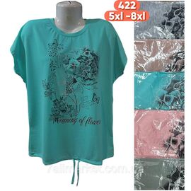 Футболка жіноча стильна батал р-р 5XL-8XL (мікс кв) "Stella" недорого від прямого постачальника