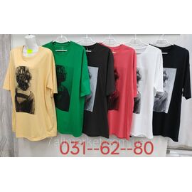 Футболка жіноча стильна р-р 62-80 (мікс кв) "KADENGQI" недорого від прямого постачальника