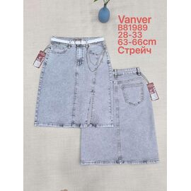 Фотография Юбка женская B81989 l.grey р.28-33 "Vanver" недорого оптом от прямого поставщика
