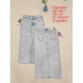Фотография Юбка женская B81987 l.grey р.28-33 "Vanver" недорого оптом от прямого поставщика