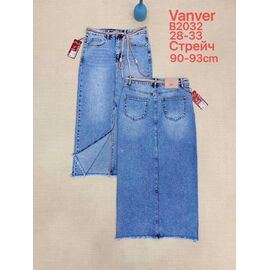 Фотография Юбка женская B2032 l.blue р.28-33 "Vanver" недорого оптом от прямого поставщика