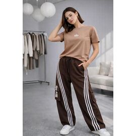 Штани спортивні жіночі ZW1363 brown р.S-L "Zalov" недорого оптом від прямого постачальника