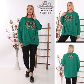 Светр жіночий 8349 green р.54-58 "Julia" недорого оптом від прямого постачальника