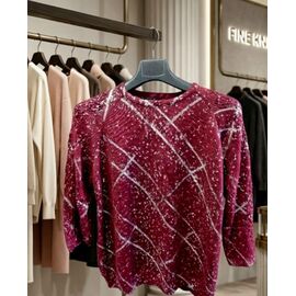 Фотография Свитер женский JL1049 wine р.52-54 "Julia" недорого оптом от прямого поставщика