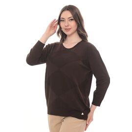 Фотография Свитер женский JL1074 brown р.52-54 "Julia" недорого оптом от прямого поставщика