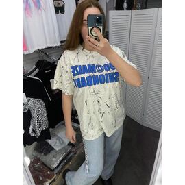 футболка жіноча 6133 white-blue р.one size "Karon" недорого оптом від прямого постачальника