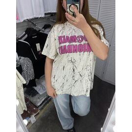 футболка жіноча 6133 white-pink р.one size "Karon" недорого оптом від прямого постачальника