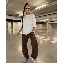 Штани спортивні жіночі 7164 brown р.S-L "Karon" недорого оптом від прямого постачальника