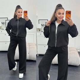 Фотография Костюм спортивный женский тёплый 9073 black р.42-48 "LINDA" недорого оптом от прямого поставщика