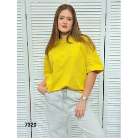 Фотография Футболка женская 7320 yellow р.one size "LOOK" недорого оптом от прямого поставщика