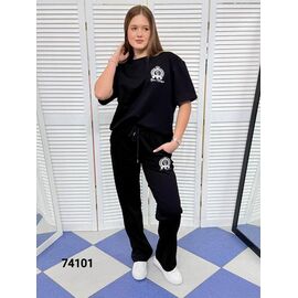 Фотография Костюм спортивный женский 74101 black р.44-50 "LOOK" недорого оптом от прямого поставщика
