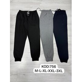 Штани спортивні чоловічі 756 black р.M-3XL "ROLADA" недорого оптом від прямого постачальника