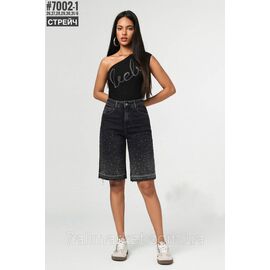 Фотография Шорты джинсовые с стразами размерный ряд 26,27,28,29,30,31 "PARTNERS" недорого от прямого поставщика