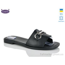 Фотография Шлепки женские облегченные Лето 58 чорна шкіра (6 пар р.36-40) "Garti" недорого оптом от прямого поставщика