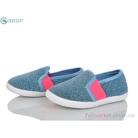 Фотография Слипоны детские без шнурков Лето BE112 l.blue (6 пар р.24-29) "CROSSOPT" недорого оптом от прямого поставщика