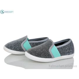 Фотография Слипоны детские без шнурков Лето BE112 black (6 пар р.24-29) "CROSSOPT" недорого оптом от прямого поставщика