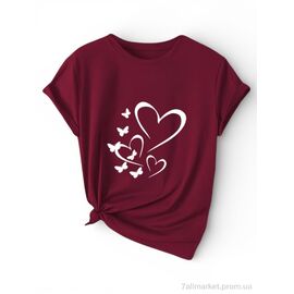 Футболка жіноча Літо 204 бордо (5 шт. р.сіткаM-3XL) "Алия" недорого оптом від прямого постачальника