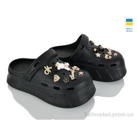 Крокси жіночі літні Літо 156-1 чорний (6 пар р.36-40) "Golden Lion" недорого оптом від прямого постачальника