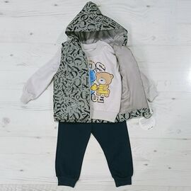 Костюм дитячий спортивний на хлопчика 3085 grey р.0.9-2 "MALIBU" недорого оптом від прямого постачальника