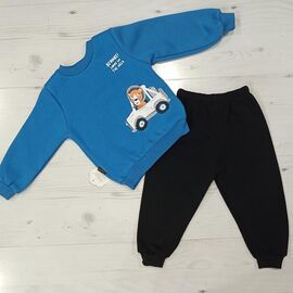 Костюм дитячий спортивний теплий на хлопчика 4541 blue р.0.6-1.6 "MALIBU" недорого оптом від прямого постачальника