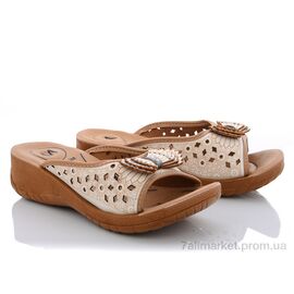 Шльопанці жіночі полегшені Літо 4064 бежевый (6 пар р.36-40) "Selena" недорого оптом від прямого постачальника