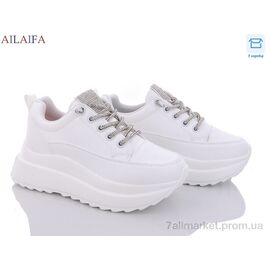 Фотография Кроссовки женские модные Весна/осень F66 white (6 пар р.36-41) "Ailaifa" недорого оптом от прямого поставщика