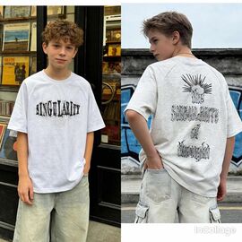 футболка дитяча на хлопчика 26206 grey р.150-180 "Fili kids" недорого оптом від прямого постачальника