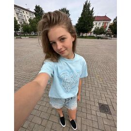 футболка дитяча на дівчинку 33112 l.blue р.120-170 "Fili kids" недорого оптом від прямого постачальника