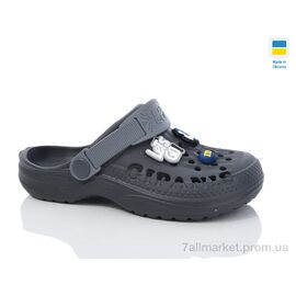 Фотография Кроксы детские летние Лето CC009 графіт (8 пар р.30-35) "DeMur" недорого оптом от прямого поставщика