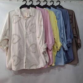 Фотография Рубашка женская E1715 beige р.54-58 "Emsweekis" недорого оптом от прямого поставщика