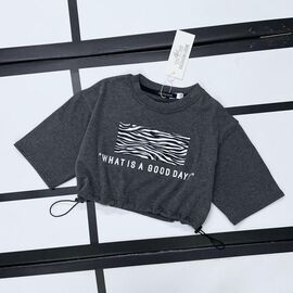 Фотография Топик детский на девочку 522 grey р.128-152 "Kosmy" недорого оптом от прямого поставщика