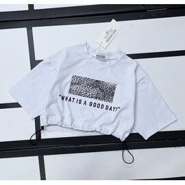 Фотография Топик детский на девочку 522 white-black р.128-152 "Kosmy" недорого оптом от прямого поставщика