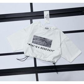 Фотография Топик детский на девочку 522 milk-black р.128-152 "Kosmy" недорого оптом от прямого поставщика