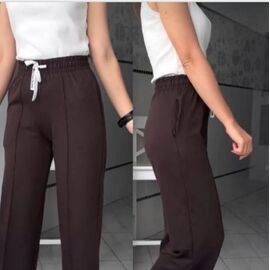 Штани спортивні жіночі 10048 brown р.XL-4XL "VICTORY" недорого оптом від прямого постачальника