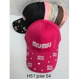 Фотография Кепка детская летняя на девочку H51 mix р.54 "WHITE" недорого оптом от прямого поставщика