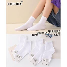 Фотография Носки детские унисекс KH3168-9 white р.26-31 "sss Annet" недорого оптом от прямого поставщика