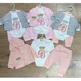 Костюм дитячий на дівчинку BB14 grey-pink р.0.3-0.9 "BURATINO" недорого оптом від прямого постачальника