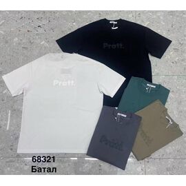 Фотография Футболка мужская 68321 khaki р.4XL-7XL "WELL" недорого оптом от прямого поставщика