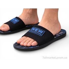 Шльопанці чоловічі пляжні Літо S26 navy (98741) (6 пар р.40-45) "Obuvok" недорого оптом від прямого постачальника