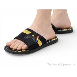 Шльопанці чоловічі пляжні Літо S28 yellow (98741) (6 пар р.40-45) "Obuvok" недорого оптом від прямого постачальника